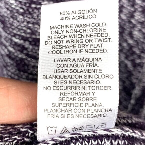 Ellen Tracy Marled Purple Tunic Pullover Sweater Size Medium - Picture 6 of 6